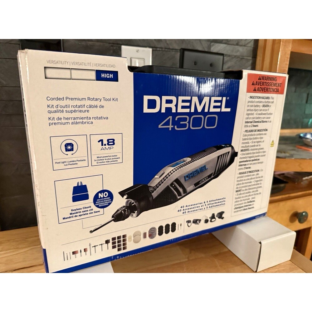 NEW!!! Dremel 4300 Corded Rotary Tool Kit 45pc Variable Speed Keyless Chuck 120V